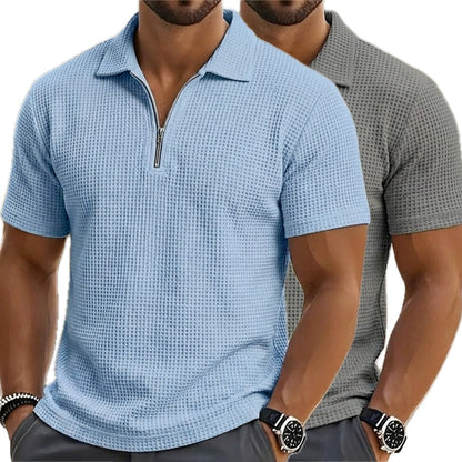 Vaughn Reed Quarter-Zip Polo - Blue - view 2