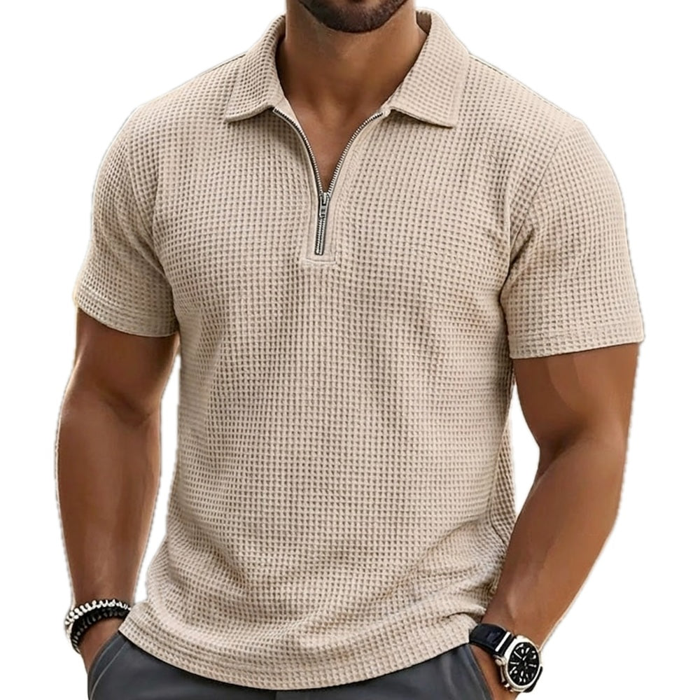 Vaughn Reed Quarter-Zip Polo - Khaki - view 1