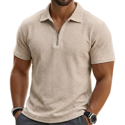 Vaughn Reed Quarter-Zip Polo - Khaki - view 1