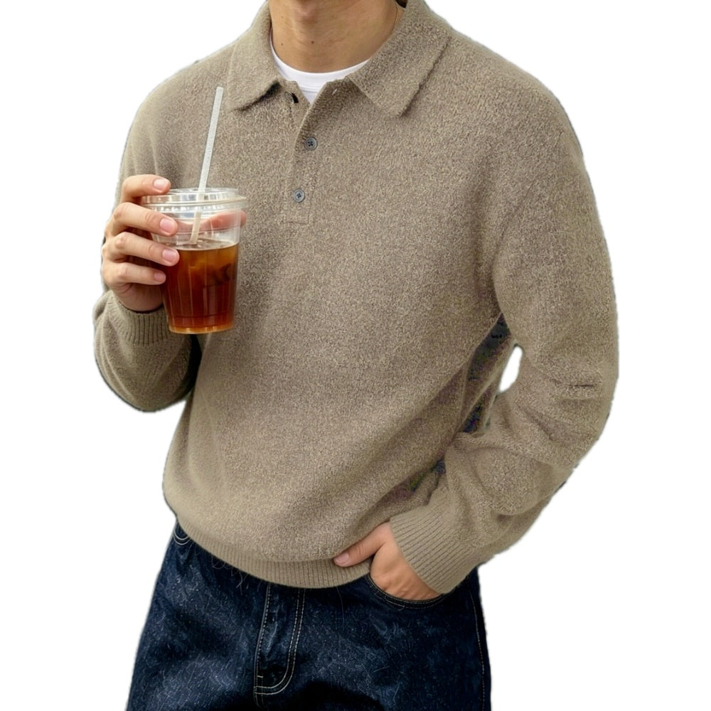 Victor Rowan Half-Button Sweater - Mocha - view 1