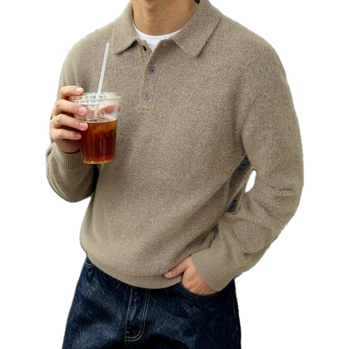 Victor Rowan Half-Button Sweater - Mocha - view 1
