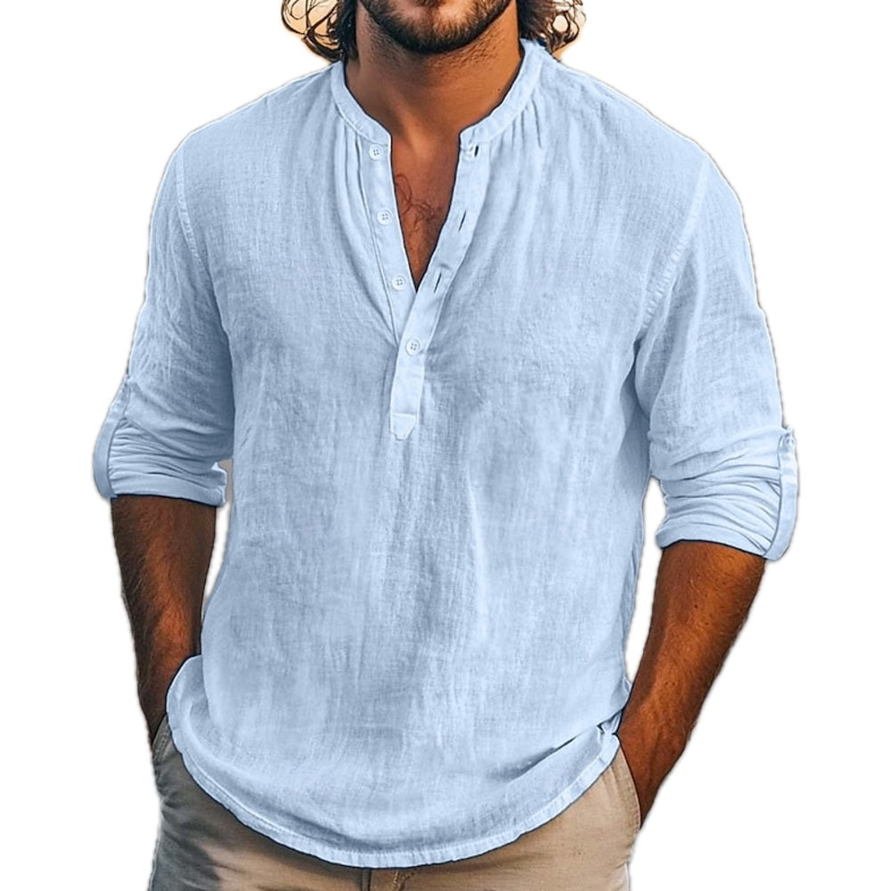Wesley Pike Pocket Henley - Blue - view 1