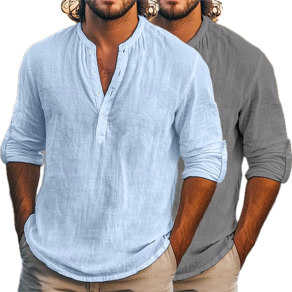 Wesley Pike Pocket Henley - Blue - view 2