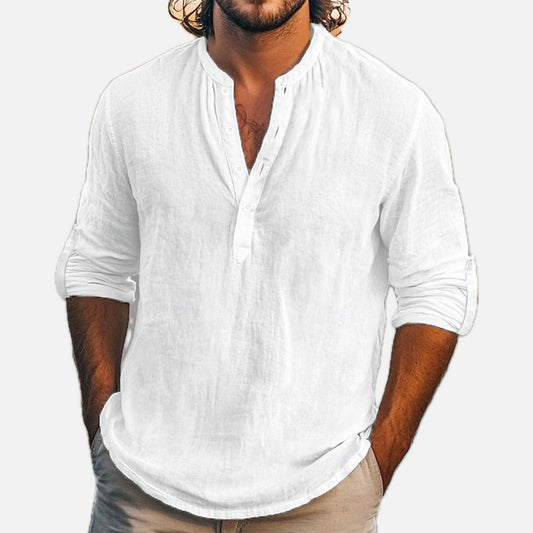 Wesley Pike Pocket Henley - White - view 1