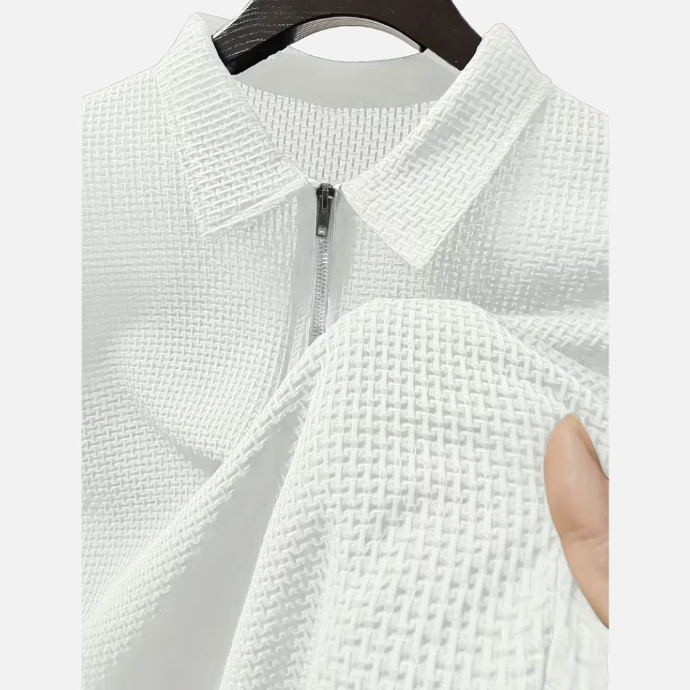 Wesley Quinn Half-Zip Shirt - White - view 1