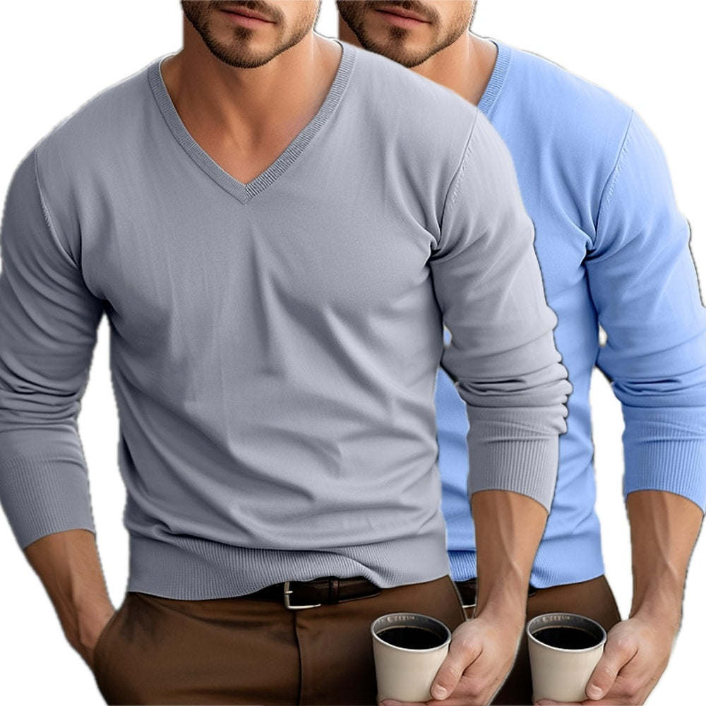 Xander Miles V-Neck Sweater - Grey - view 2