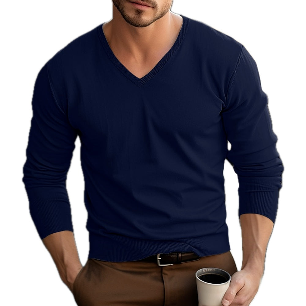 Xander Miles V-Neck Sweater - Navy - view 1