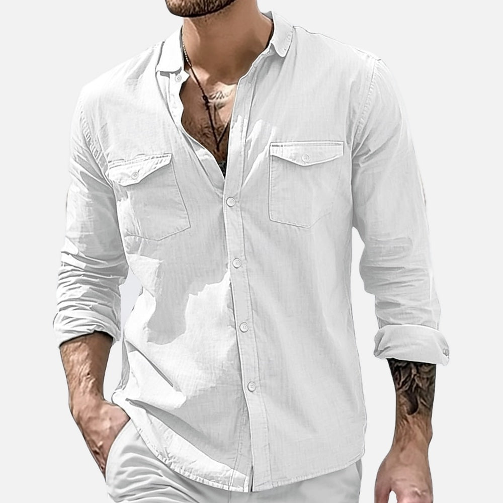 Xander Reed Pocket Shirt - White - view 1
