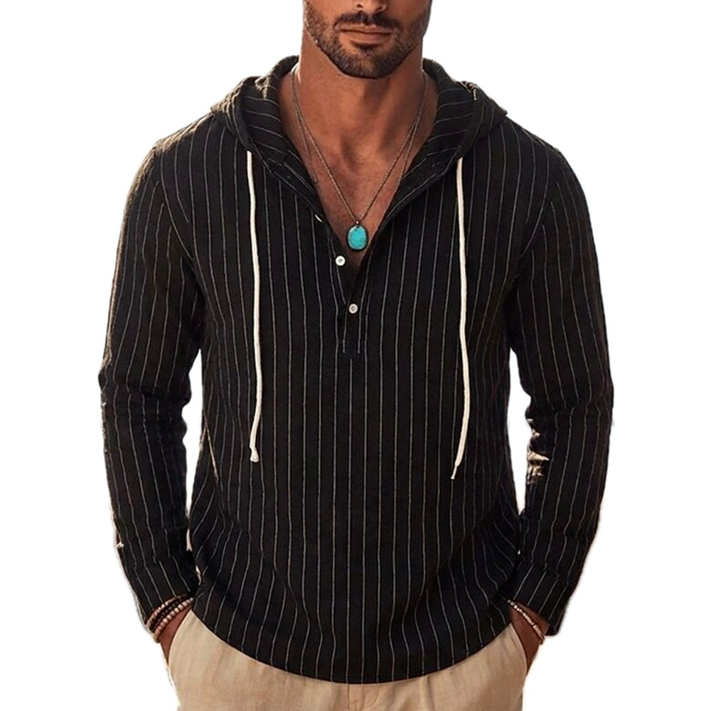 Xavian Brooks Striped Hoodie - Black - view 1