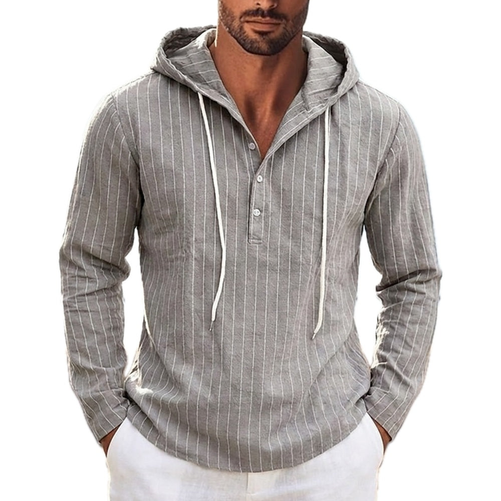 Xavian Brooks Striped Hoodie - Grey - view 1