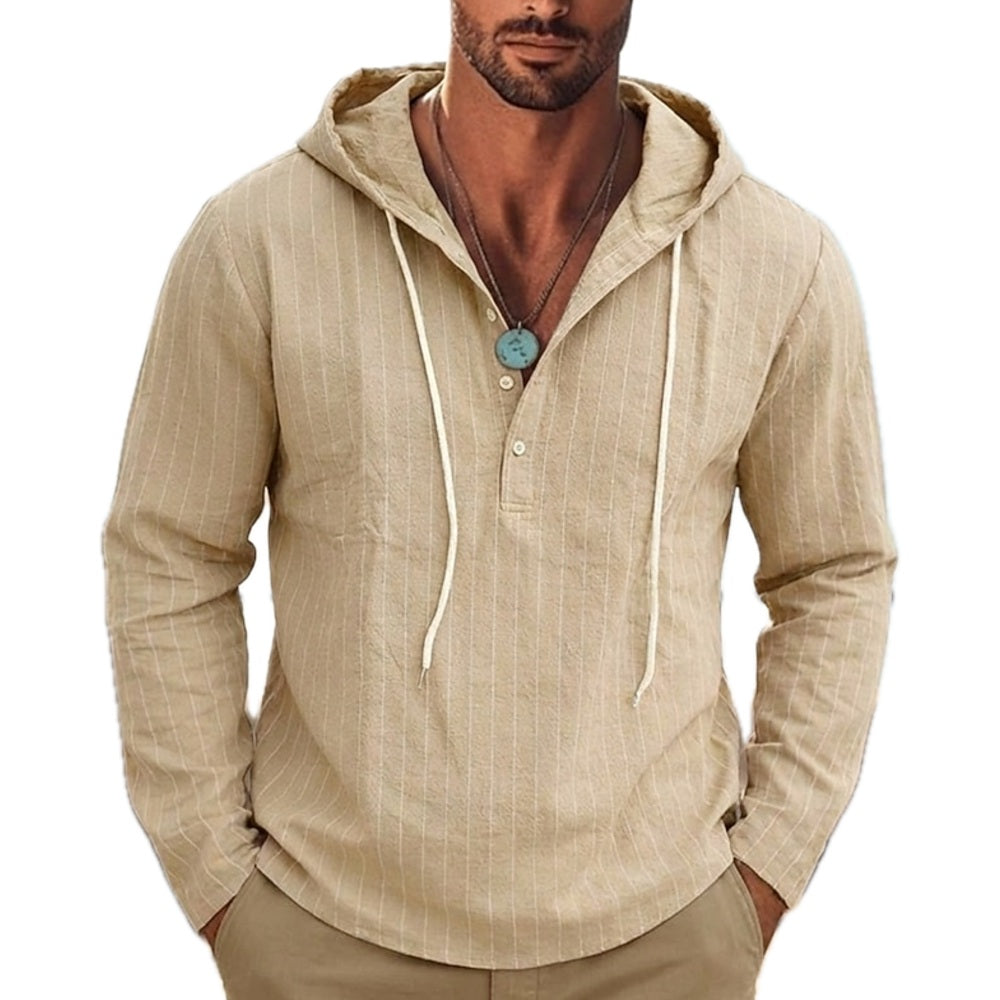 Xavian Brooks Striped Hoodie - Khaki - view 1