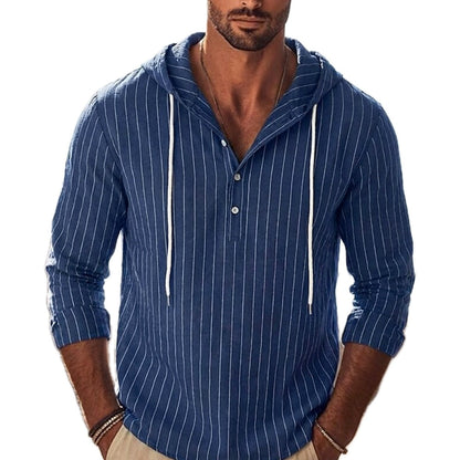 Xavian Brooks Striped Hoodie - Navy - view 1