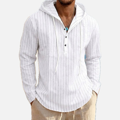 Xavian Brooks Striped Hoodie - White - view 1