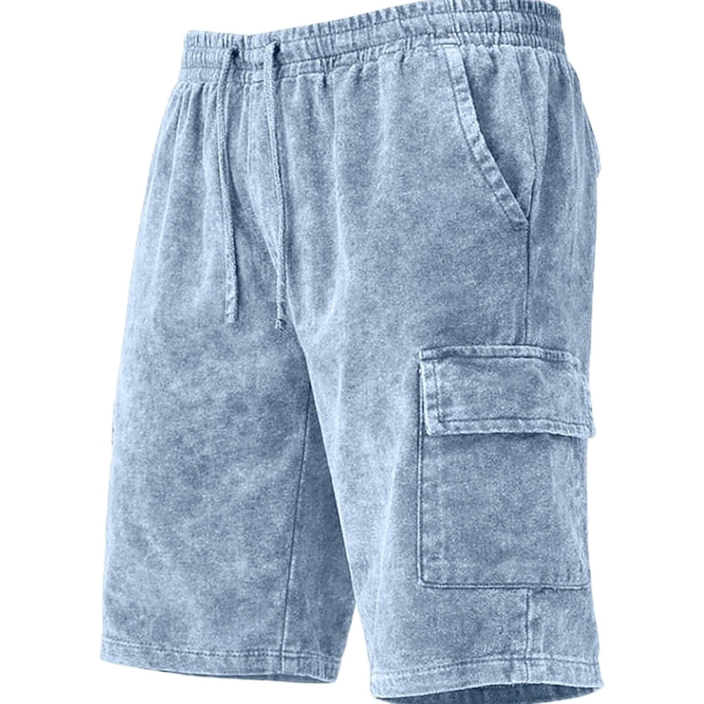 Xavier Cole Acid-Wash Shorts - Blue - view 1