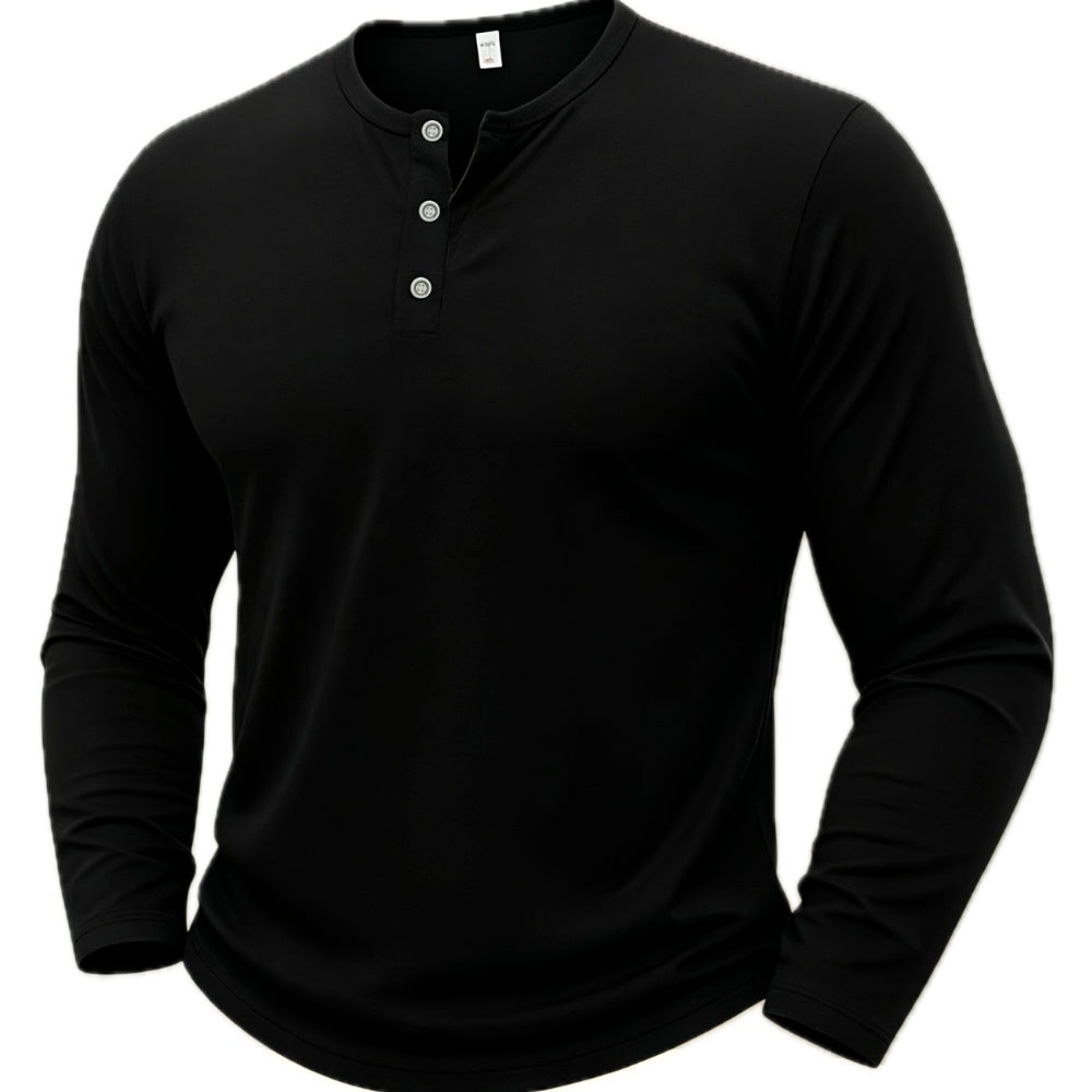 Yannick Felix Henley Shirt - Black - view 1