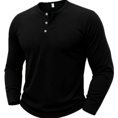 Yannick Felix Henley Shirt - Black - view 1