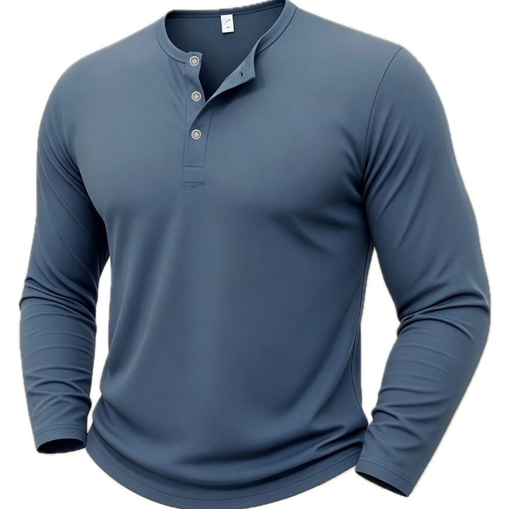 Yannick Felix Henley Shirt - Grey - view 1