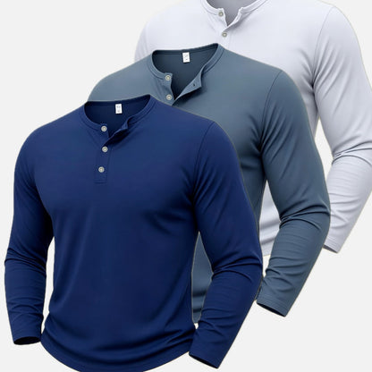 Yannick Felix Henley Shirt - Navy - view 2