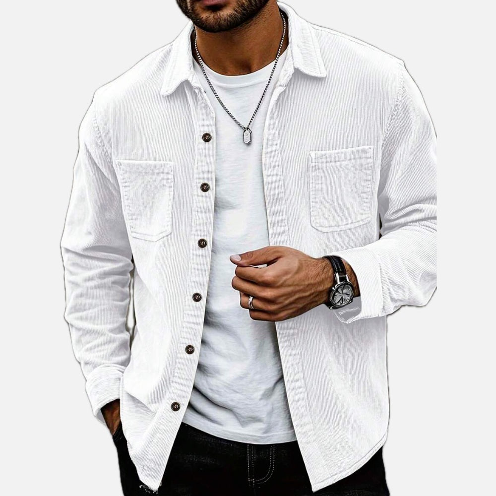 Yates Mercer Pocket Shacket - White - view 1