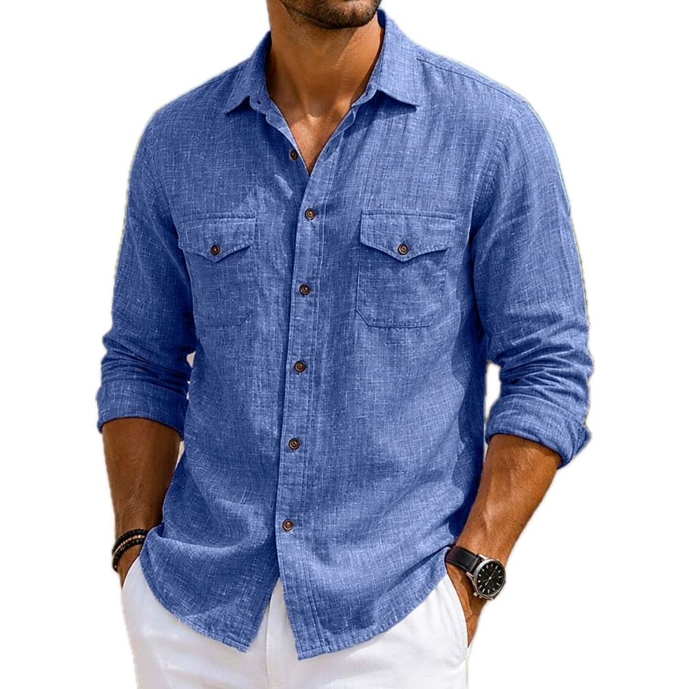 Yates Moss Pocket Shirt - Blue 2 - view 1