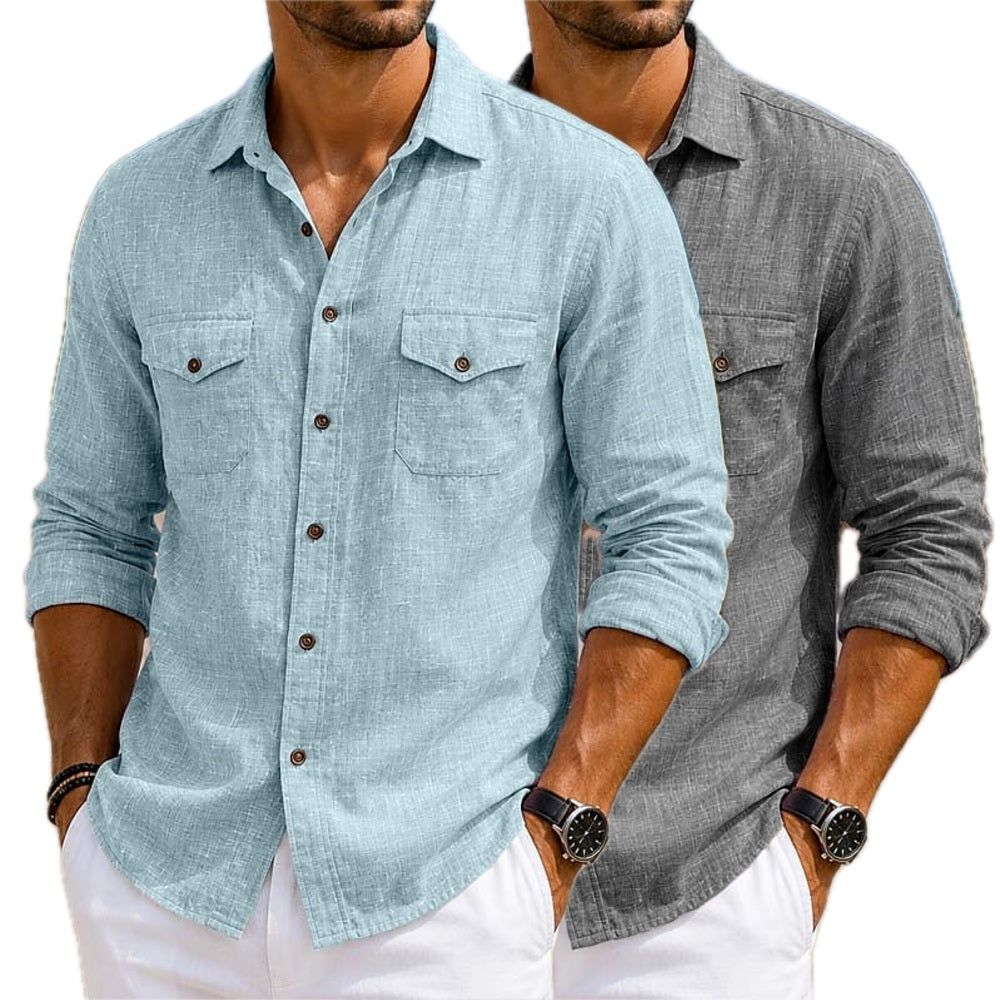Yates Moss Pocket Shirt - Blue - view 2