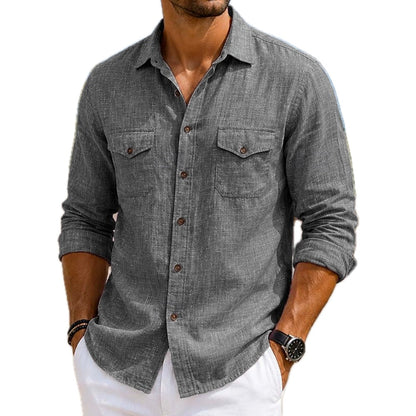 Yates Moss Pocket Shirt - Grey - view 1