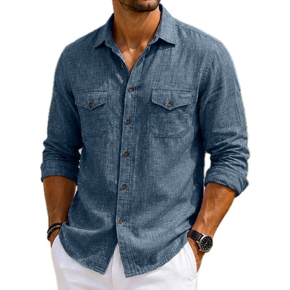 Yates Moss Pocket Shirt - Navy - view 1