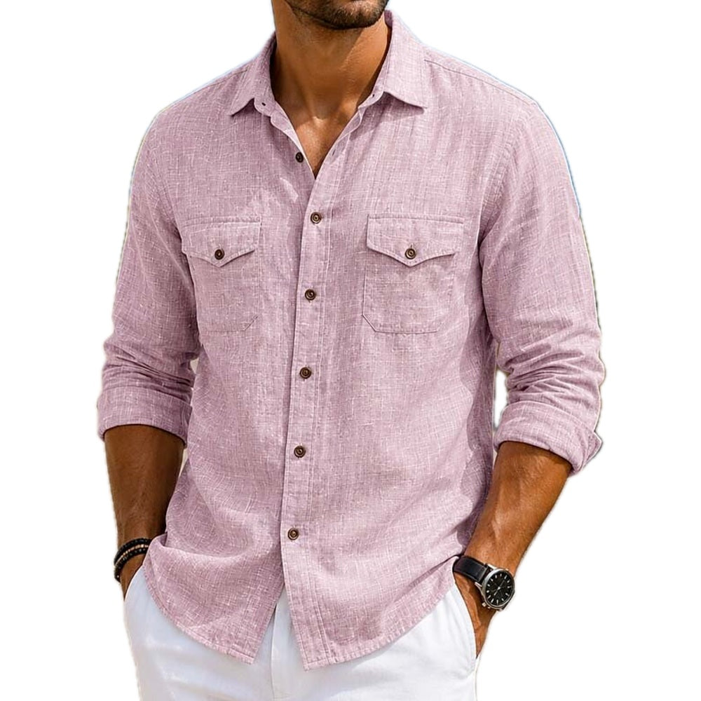 Yates Moss Pocket Shirt - Pink - view 1
