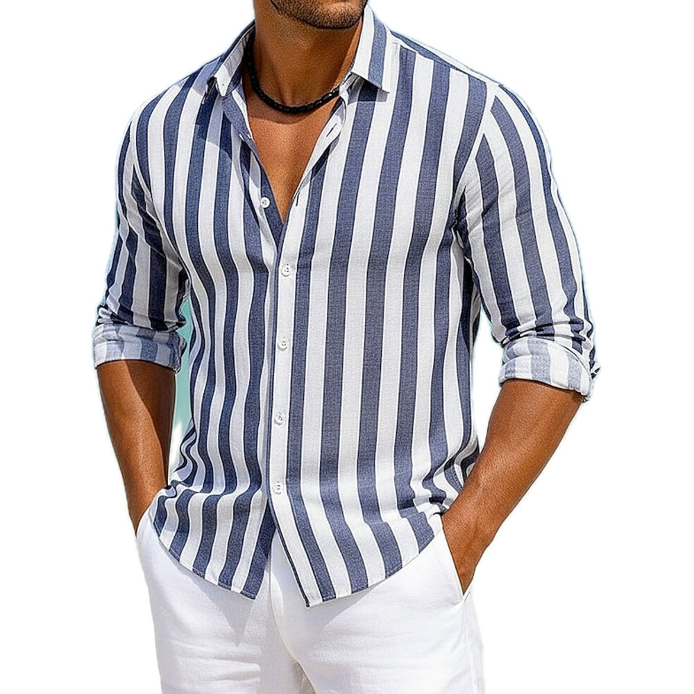 York Bennett Striped Shirt - Navy - view 1