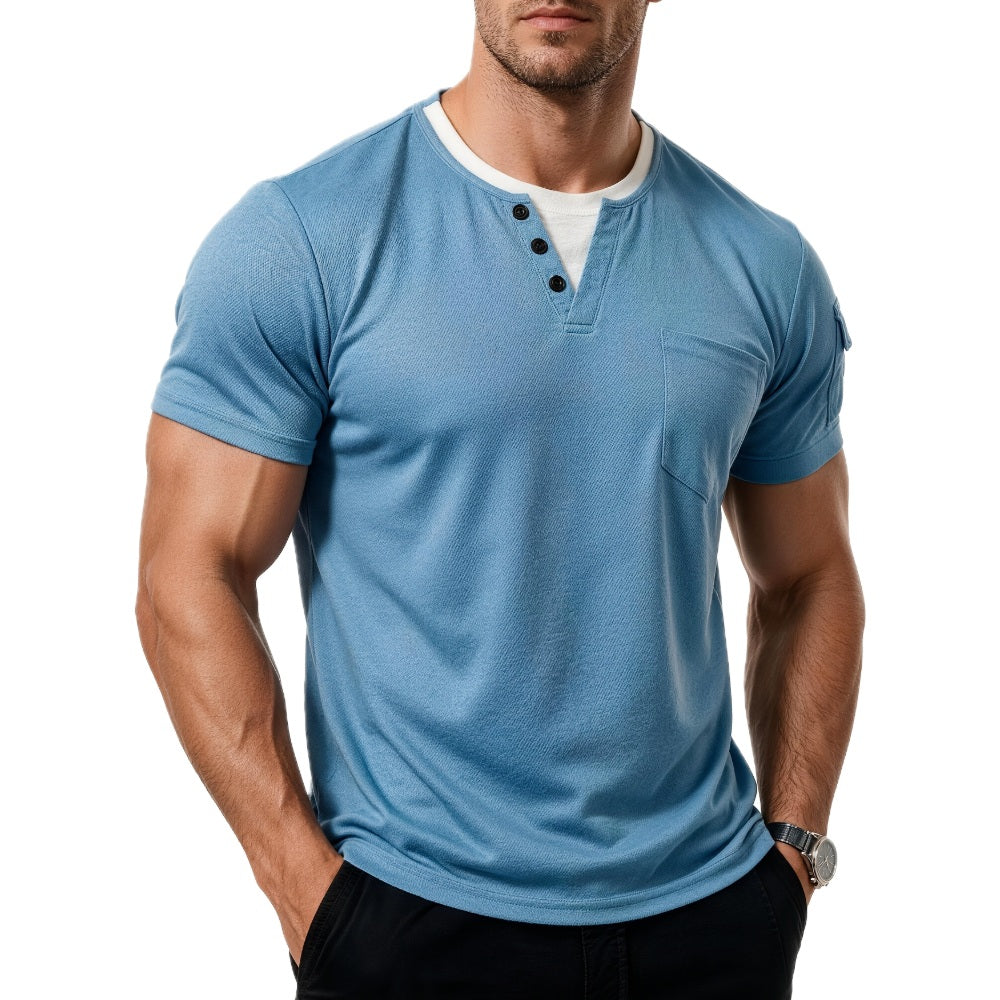 York Bennett V-Neck Tee - Blue - view 1