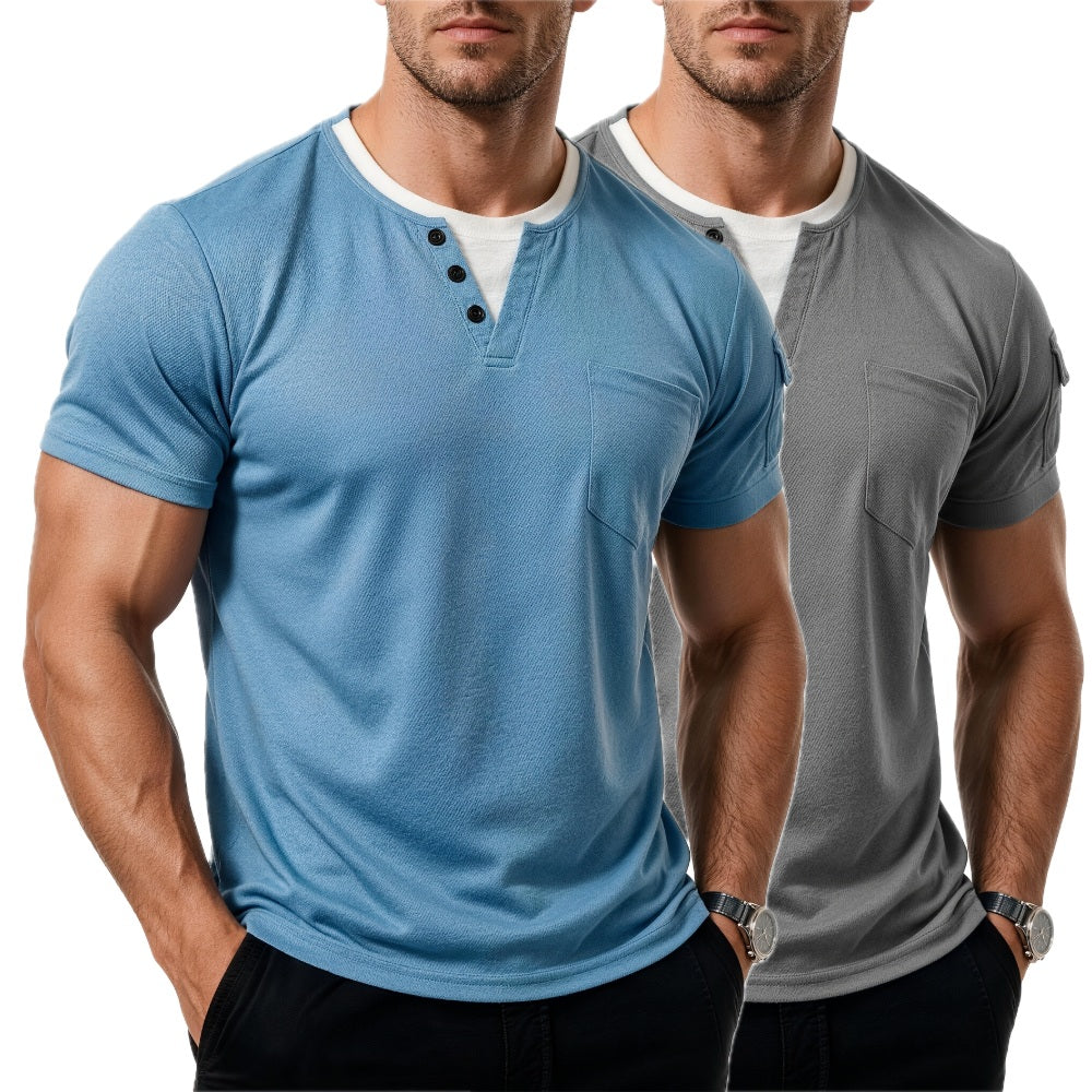 York Bennett V-Neck Tee - Blue - view 2