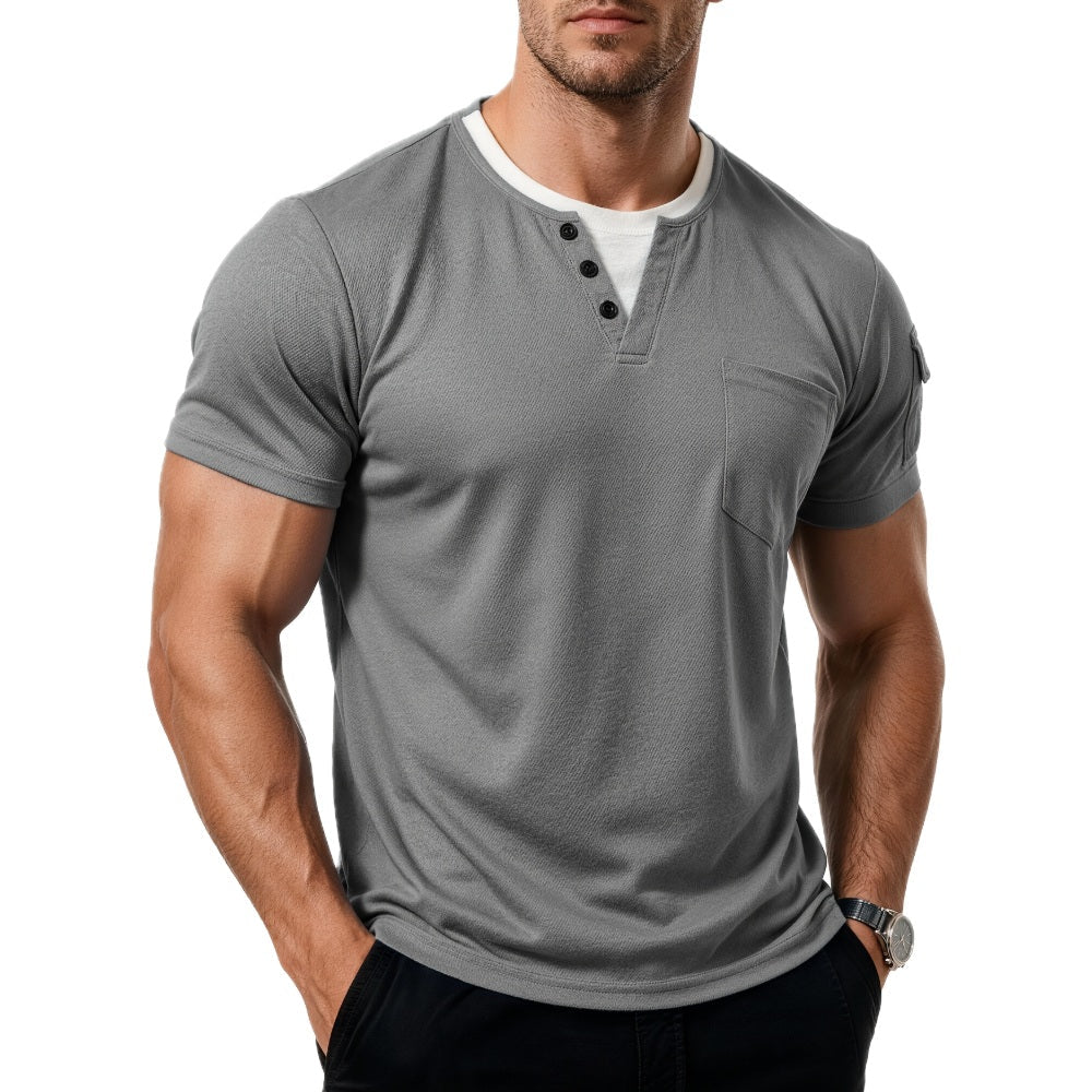 York Bennett V-Neck Tee - Grey - view 1