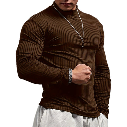 Zane Oliver Ribbed Tee - Brown - view 1