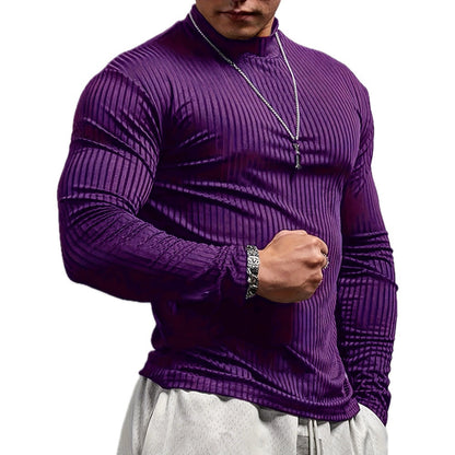 Zane Oliver Ribbed Tee - Purple - view 1