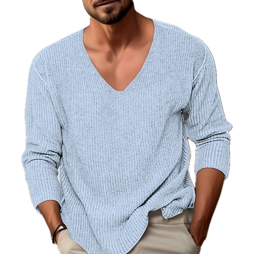 Zane Oliver V-Neck Sweater - Blue - view 1