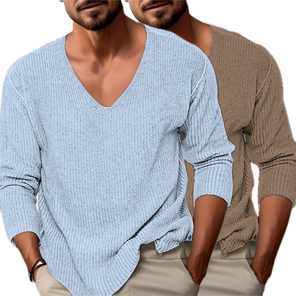 Zane Oliver V-Neck Sweater - Blue - view 2