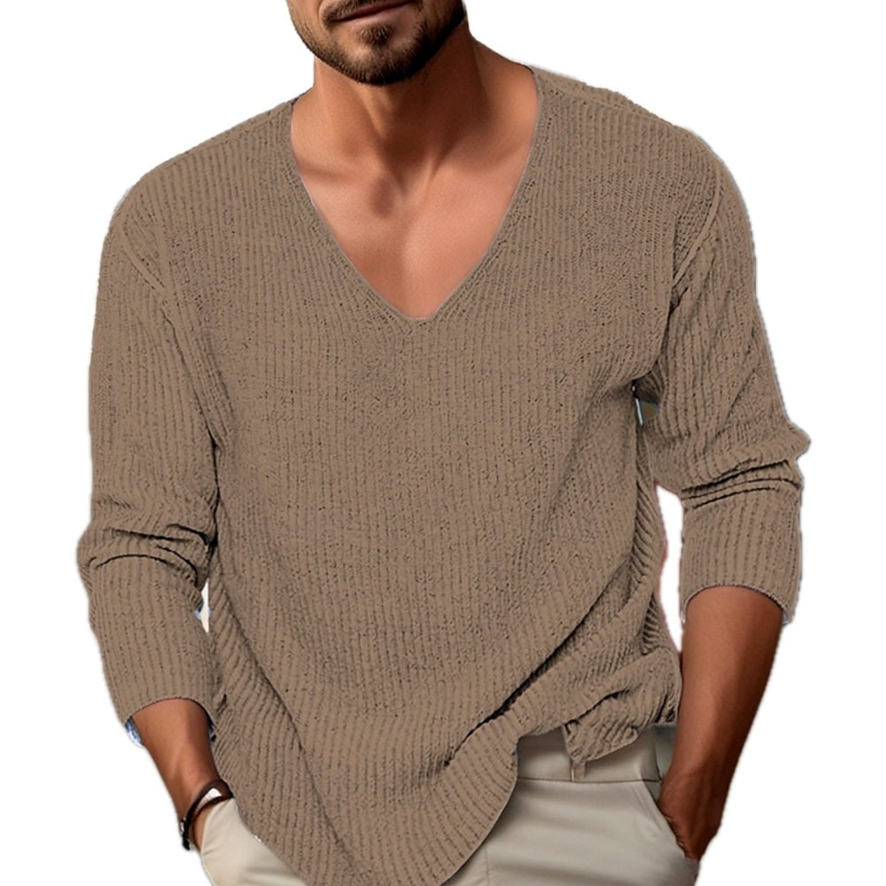 Zane Oliver V-Neck Sweater - Khaki - view 1