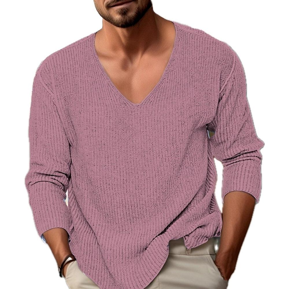 Zane Oliver V-Neck Sweater - Pink - view 1